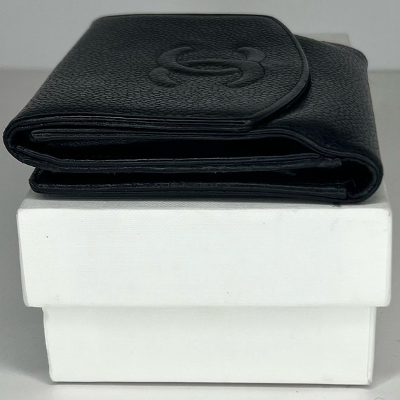 🖤Chanel Black Caviar Lambskin Leather CC Logo Bifold Wallet🖤 - Picture 9 of 14